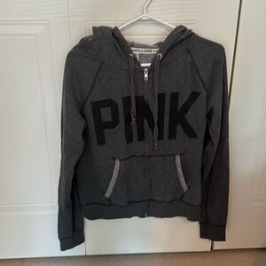 Pink brand zip up hoodie